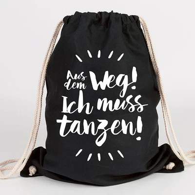 JUNIWORDS Turnbeutel Motiv "Aus dem Weg! Ich muss tanzen!" ver. Farben Taschen