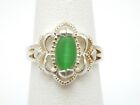CAT'S EYE QUARTZ SOLITAIRE STERLING SILVER MARQUISE CREATED GREEN 925 RING 5.25