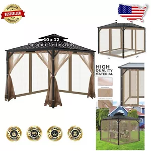 10'x12' Universal Mosquito Netting for Outdoor Gazebos - Easy Installation - Picture 1 of 9