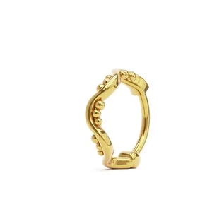 18K Gold Vermeil Nose Ring with Clicker Closure Unique Jewelry Rare Gift For Her - Picture 1 of 5