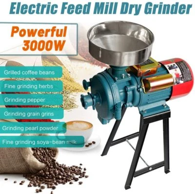 3000W Electric Grinder Mill Dry Feed/Flour Mill Cereals Grain Corn Wheat 110V - Image 1 of 4