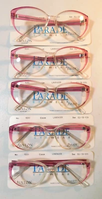 Vintage 5 Pc. PARADE 1550  Lavender 52/18 Women's Eyeglass Frame Lot NOS #335 - Image 1 of 4