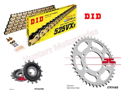 Kawasaki Ninja 1000 SX DID Золотая Цепь с Кольцом X и Комплект Тихой Звездочки JT RB - Изображение 1 из 3