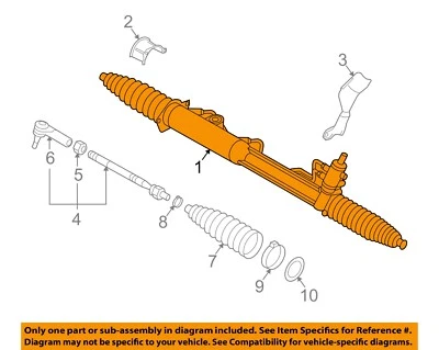 Used Rack and Pinion Assembly fits: 2004 Volkswagen Touareg Power Steering Grade Foto 1 de 3