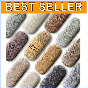 Hypoallergenic 12 Skeins Cotton Yarn for Crocheting - Machine Washable Comfort - Picture 1 of 9
