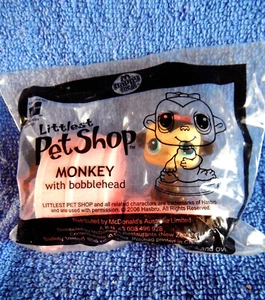 *1700* Littlest Pet Shop (LPS) Monkey with bobblehead - McDonalds 2006 - sealed - Picture 1 of 2