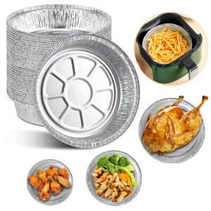 50Pcs 6Inch Disposable Round Aluminum Foil BBQ Food Tray Container Baking Pan - Picture 1 of 12