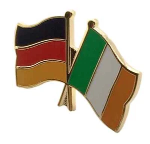 Germany & Ireland Friendship Flags Gold Plated Enamel Lapel Pin Badge - Picture 1 of 1