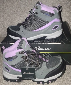 Eddie Bauer Women's Boots Sz 6 M Helena Waterproof Hiking Shoe Grey Purple NEW - Picture 1 of 6