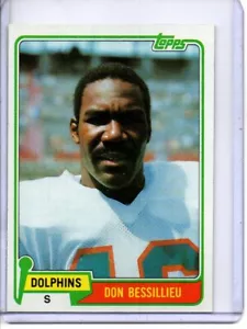 1981 Topps #63 Don Bessillieu Miami Dolphins - Imagen 1 de 2