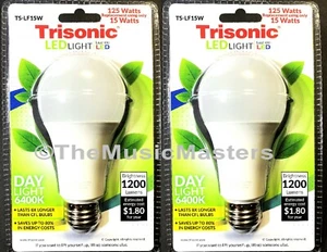 2X LED LIGHT BULBS 15W Standard 125W Upgrade Table Floor Lamp 1200 Lumens 6400K - Picture 1 of 3
