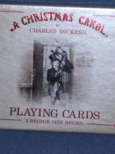 A Christmas Carol Charles Dickens Spielkarten 2 Bridge Size Decks Neu in Verpackung Casino - Bild 1 von 4