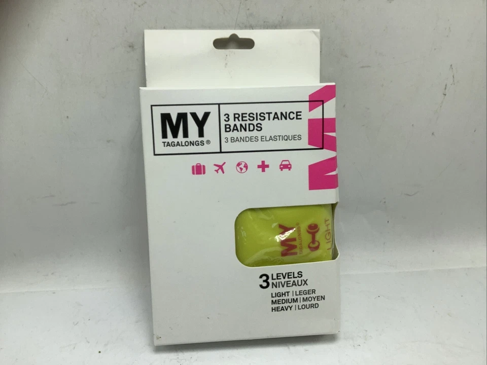 My Tagalongs Resistance Bands Set Kit 3 Light Medium Heavy Travel OS Lightweight