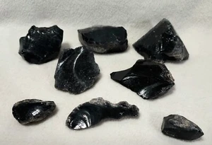 Pietra grezza ossidiana lotto di 8 per un totale di 6,2 once - Foto 1 di 2