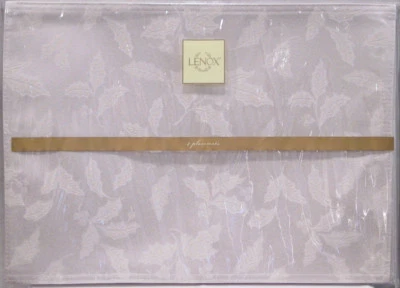 DISCONTINUED LENOX HOLLY DAMASK COLOR PLATINUM SET OF 4 PLACEMATS 13" X 18"  NWT - Image 1 of 2