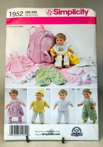Modello 15" bambola bambino zaino camicia pantaloni abito maglione semplicità 1952 - Foto 1 di 2