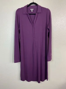J. Jill Womens Purple Stretch Long Sleeve Midi Dress size Medium Tall Modest - Picture 1 of 17
