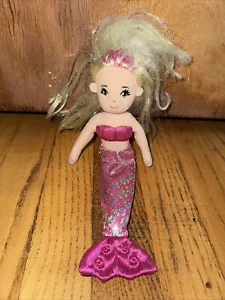 Aurora rosa Meerjungfrau blonde Haare rosa Schwanz Plüsch Stofftier Puppe - Bild 1 von 6