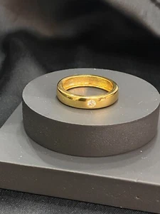 Réel 0,11 Cts Ronde Brillante Couper Diamant Unisex Mariage Band Bague En 14K Or - Imagen 1 de 12