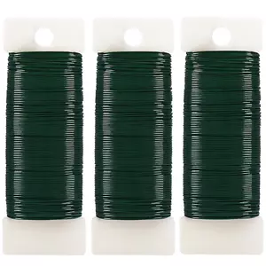 Green Floral Wire, 3 Pack Christmas Wreath Wire, 295 Feet 22 Gauge Florist Ties - Picture 1 of 7
