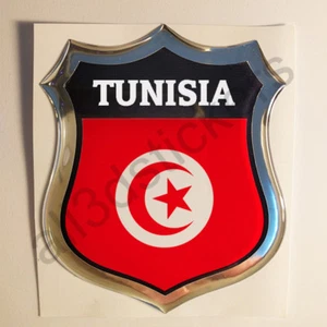 Adesivi Tunisia Scudetto Tunisia 3D Bandiera Resinato Adesivo Vinile Resinati - Imagen 1 de 1