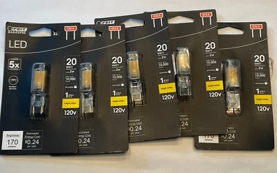 5 Feit Electric 20-Watt Bright White GY8.6 Dimmable Bi-Pin LED Light Bulb - NEW - Image 1 of 2