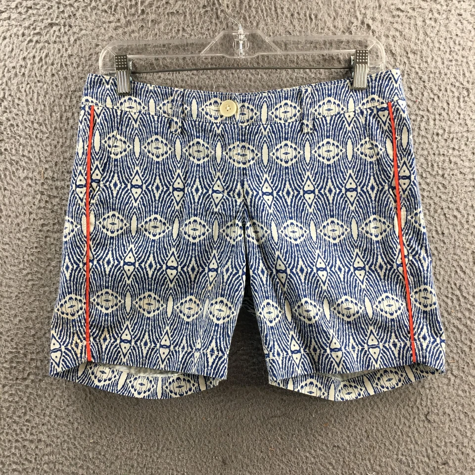 Pantalones Cortos Cabi Chinos Para Mujer 2 (Real 32X7) Azul Blanco Tiro Bajo Informales Bolsillos Cremallera Foto 1 de 4