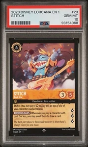 2023 Disney Lorcana EN 1 The First Chapter Stitch Rock Star #23 PSA 10 GEM MINT - Picture 1 of 2
