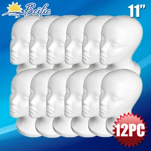 Female FOAM MANNEQUIN MANIKIN head wig display hat glasses 11" 12pc - Picture 1 of 2