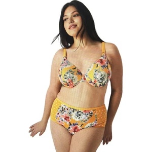 NWT Lane Bryant Yellow And Pink Floral High Leg Cotton Brief Panties in 4X 30 32 - Picture 1 of 8