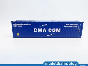 Blauer 40ft Container "CMA CGM" in 1:87 (H0) - Bild 1 von 5