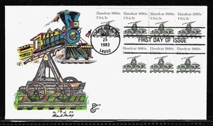 1898 3c Stamps (PNC #2) (1983) THE 1880s RR HANDCAR FDC FROM FRAN B. PASLAY !!!! - Picture 1 of 1