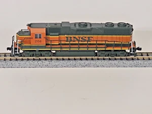 ATLAS N SCALE EMD GP-38 DIESEL LOCOMOTIVE ONLY BNSF 2158 KNUCKLE COUPLE W/ VIDEO - Picture 1 of 12