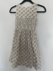 Girls Size 8 White And Gold Party Dress By Kule 100% Cotton - Picture 1 of 4