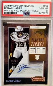 DERWIN JAMES 2018 Panini Contenders Playoff *White Jersey AUTO /99; PSA10 pop=4 - Picture 1 of 3
