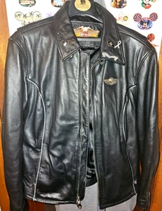 Harley Davidson 100 Years Of Great Motorcycles Women's Leather Jacket 2XL - Picture 1 of 12