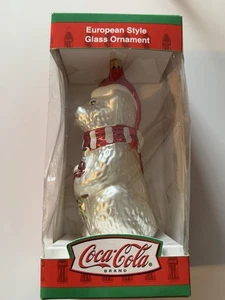 Kurt Adler europäischer Coca Cola Coke Eisbär Glas Weihnachtsschmuck 5,5" Neu im Karton - Bild 1 von 3