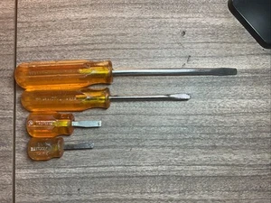 Xcelite Flat Head Screw Driver Set (4 Pack) Vintage R5166 R144 S141 S316 - Picture 1 of 8