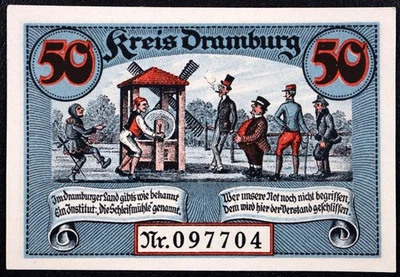 DRAMBURG / DRAWSKO POMORSKIE 1920 "Lijadora" Completo Alemán Notgeld Polonia Foto 1 de 2