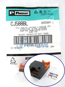 Panduit CJ588BL Cat5/Cat5e Mini-Com Jack Module, Black ~STSI - Picture 1 of 3