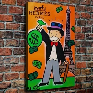 36x24" Alec Monopoly "HERMES PARIS" HD print on canvas fashion rolled up print - Picture 1 of 7