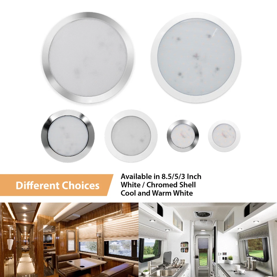 Ultra Slim LED Ceiling Lights 12v DC Cabinet Dome Lamp RV Caravan Motorhome Boat - image 1 of 1