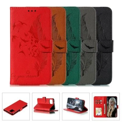 Feather Flip Leather Card Wallet Stand Phone Case For Google Pixel 3 3A XL 4 4XL - Image 1 of 4