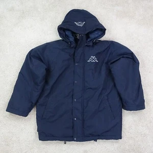 Kappa Jacke Youth Extra Large Y2K 2000s Puffer Coat abnehmbare Kapuze Logo navy - Bild 1 von 15