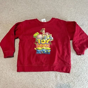 Youth Vintage Disney Store Toy Story Logo Buzz Woody Aliens Red Sweatshirt S - Picture 1 of 6