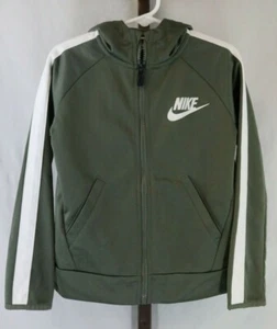 Nike Boys Gray White Long Sleeve Zip Front Hoodie Jacket Size 5 - Picture 1 of 3