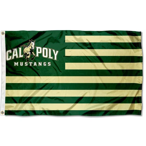 California Polytech State University Mustangs Stars and Stripes Nation USA Flag Cover