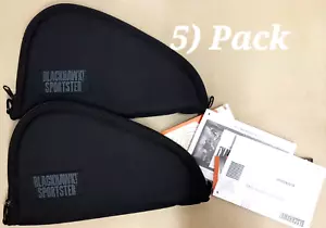 5 PACK Blackhawk Sportster Pistol Rug Soft Medium Black Zipper Case 74PR01BK NEW - Picture 1 of 10