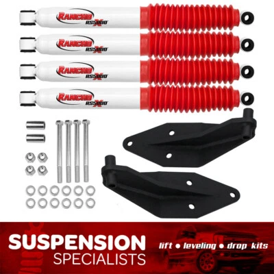 Dual Front Shock Bracket Kit w/Rancho Shocks For 1999-2004 Ford F250 F350 4X4 - Image 1 of 4