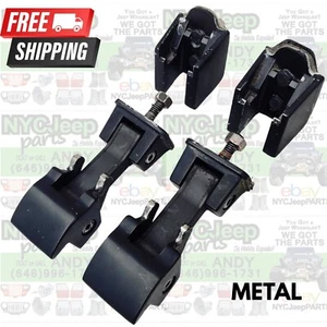 Steel METAL Jeep Wrangler TJ Hood Latch Lock Catch Kit 97-06 BLACK - Picture 1 of 24